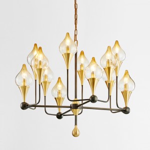 Nordic Modern Creative Iron Personality Glass Chandelier