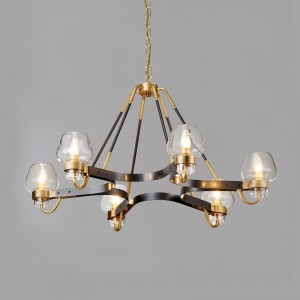 Simple Boutique Glass Iron Living Room Restaurant Hotel Chandelier Km2146